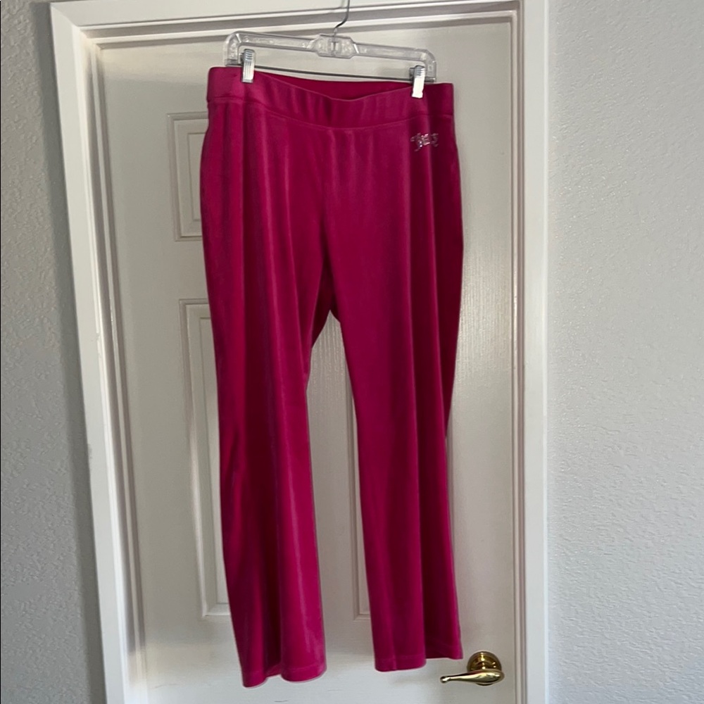 Women's Missy XL Hot Pink Velvet Lounge Pants